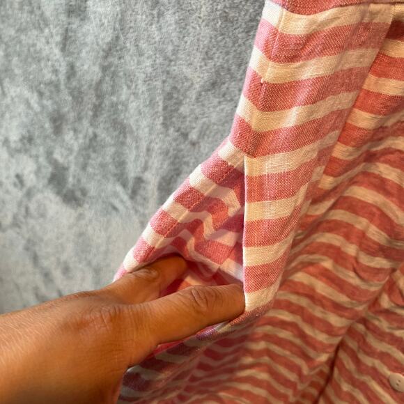 OFFON Linen dress Size Small Striped Pink Cream Oversized Lagenlook Minimalist - Picture 4 of 6